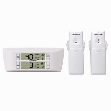 digital thermometer display for fridge and freezer two wireless sensors white
