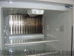 Evaporator fins inside of the gas fridge