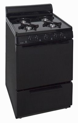 black 4 burner range