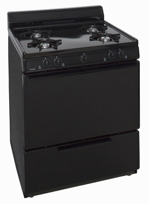 black 4 burner gas range