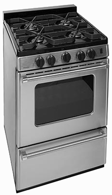 stainless steel 4 burner range