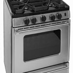 stainless steel 4 burner stove with oven and backsplash
