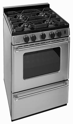 110v ignition small oven with 4 burners