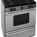 Stainless steel island style range with 4 burners, window