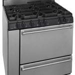 stainless steel range with 6 burners broiler compartment