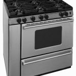 Stainless steel range with 6 burners and griddle oven window