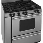 stainless steel range with back splash 6 burners oven window