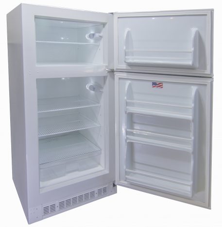 Sunstar solar fridge open door shelving white