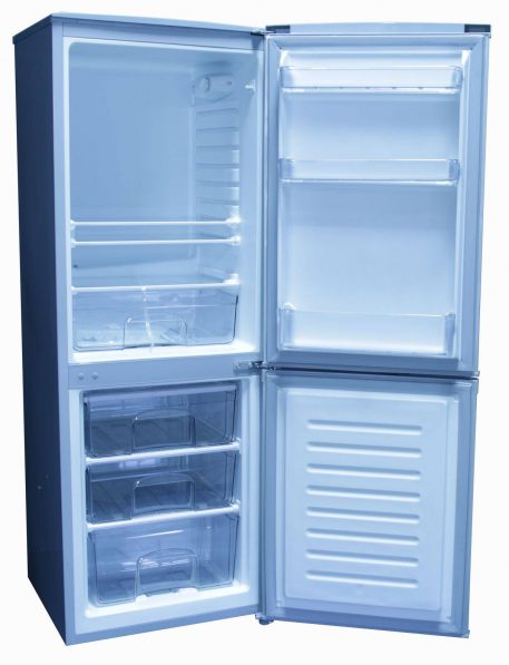 Both doors open on Sunstar solar fridge