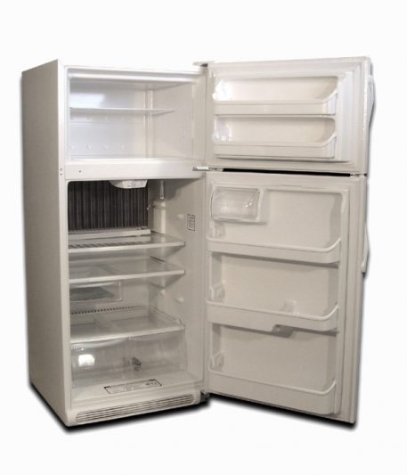 EZ Freeze white natural gas fridge 19 cu ft front doors open
