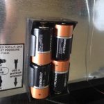4 D batteries power the interior LED light