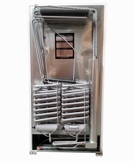 Rear view of 18 cubic foot EZ Freeze natural gas freezer