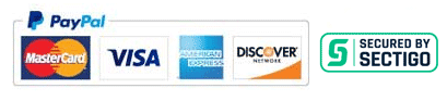 PayPal MasterCard VISA American Express Discover Card Digicert SSL Secure Trusted