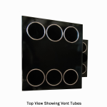 Top view showing vent piping on off grid propane heater